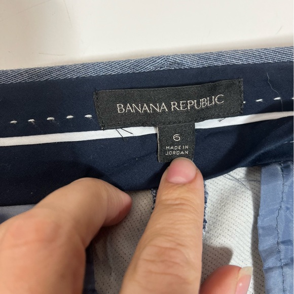 Banana Republic Sloan Texture Mid-Rise Pants in Blue Grey Cotton Viscose, 6 - Picture 8 of 13